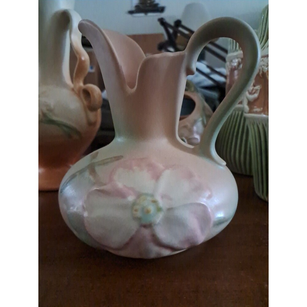 Vintage Weller Pottery Dogwood Flower Peach Vase / Pitcher